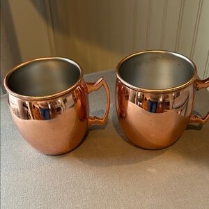 Elegant Copper-Plated Mugs Set